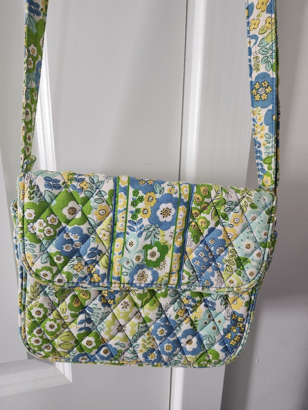 Vera Bradley Quilted Floral Crossbody Bag - Blue & Green